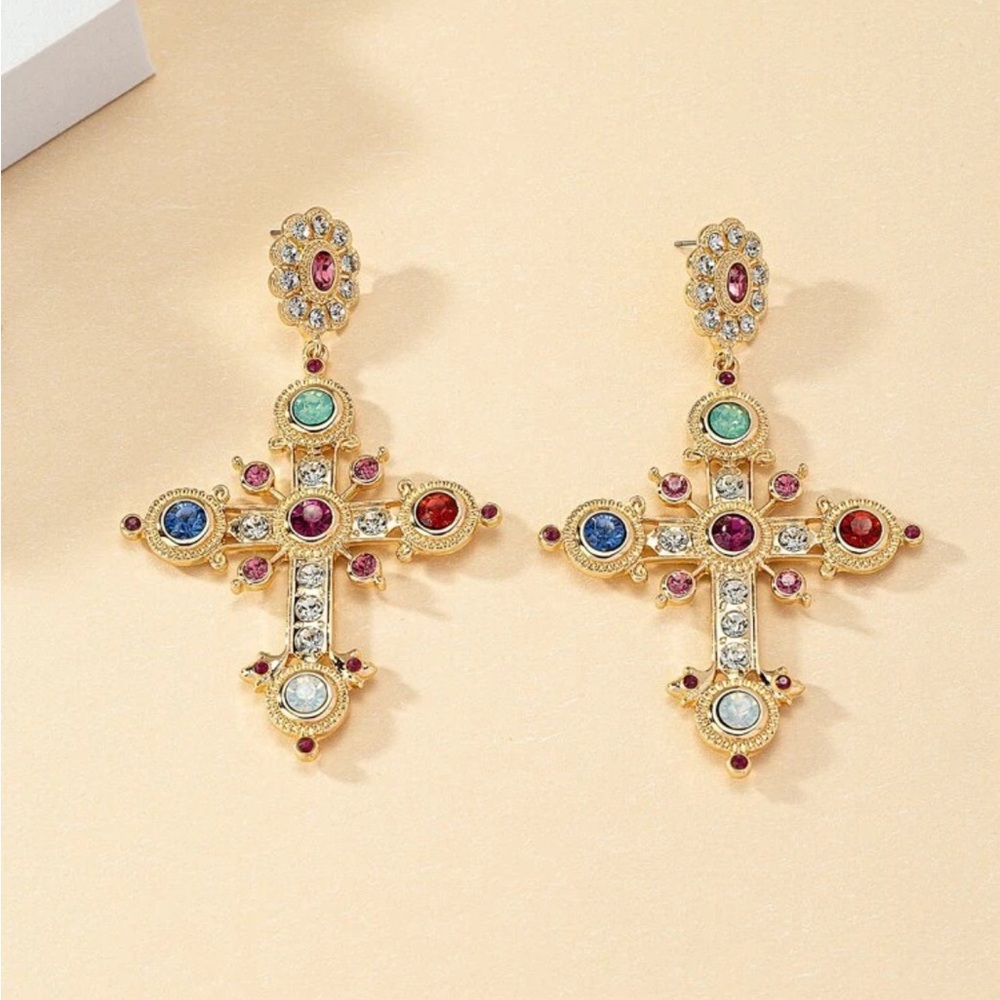 Cross earrings - Picture 3 of 3